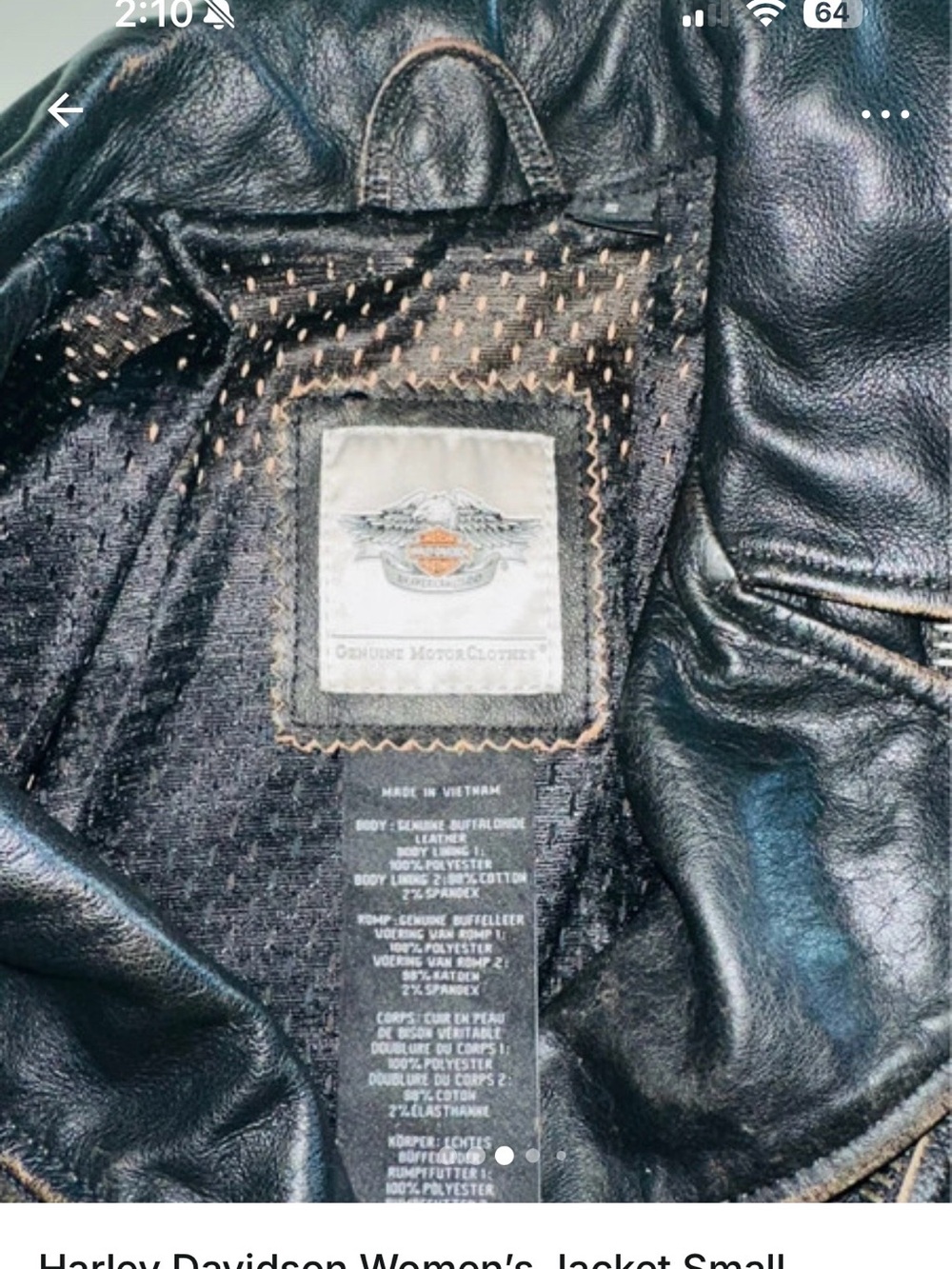 Harley-Davidson Black Leather Women's Motorcycle Jacket - Picture 3 of 5